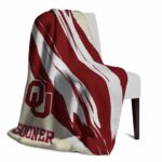 oklahoma sooners brushstrokes crimson white blanket best selling