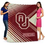 oklahoma sooners diagonal stripes crimson blanket best selling