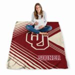 oklahoma sooners diagonal stripes crimson blanket best selling