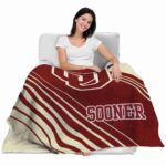 oklahoma sooners diagonal stripes crimson blanket best selling