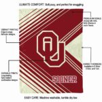 oklahoma sooners diagonal stripes crimson blanket best selling
