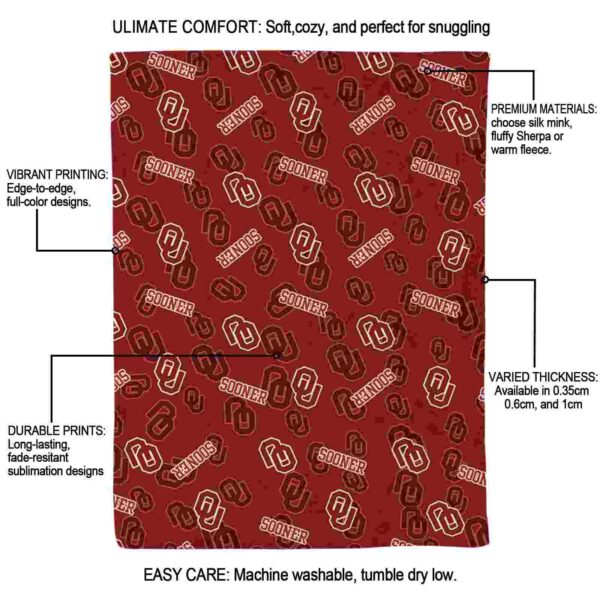 oklahoma sooners diehard fans crimson blanket new arrival