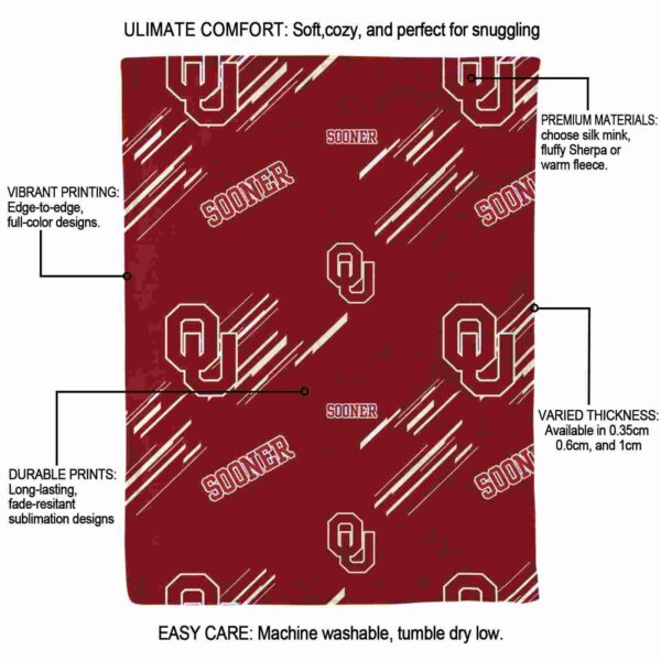 oklahoma sooners fan spirit crimson blanket new arrival