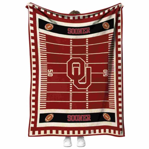 oklahoma sooners football field crimson blanket best selling