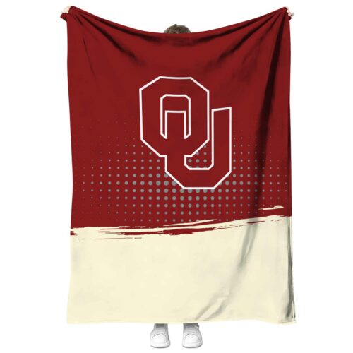 oklahoma sooners gradient dots crimson blanket best selling