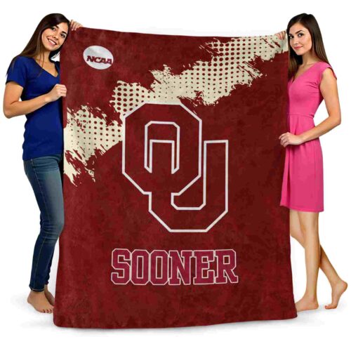 oklahoma sooners grunge texture crimson blanket fashion forward