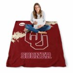 oklahoma sooners grunge texture crimson blanket best selling