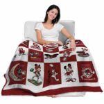 oklahoma sooners mickey minnie crimson white blanket latest model