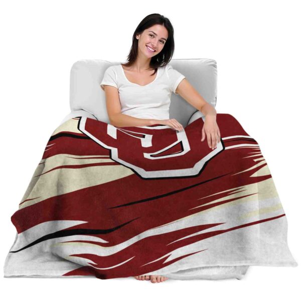 oklahoma sooners paint streaks crimson white blanket latest model