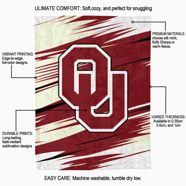 oklahoma sooners paint streaks crimson white blanket new arrival