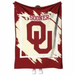 oklahoma sooners splatter effect crimson blanket best selling