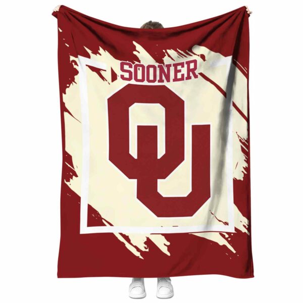 oklahoma sooners splatter effect crimson blanket best selling