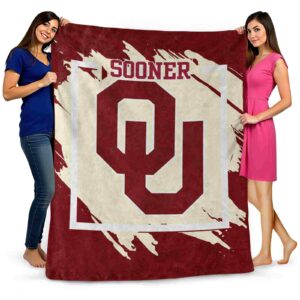 oklahoma sooners splatter effect crimson blanket fashion forward
