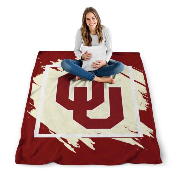 oklahoma sooners splatter effect crimson blanket high quality
