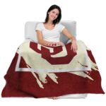 oklahoma sooners splatter effect crimson blanket latest model