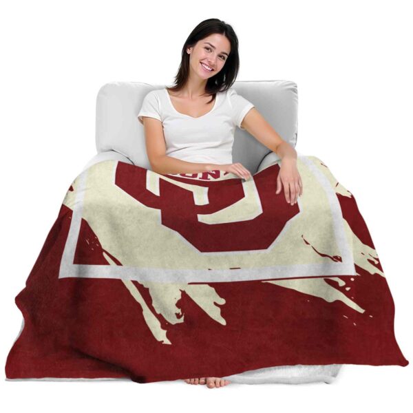 oklahoma sooners splatter effect crimson blanket latest model