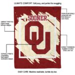 oklahoma sooners splatter effect crimson blanket new arrival
