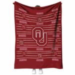 oklahoma sooners striped pattern crimson blanket best selling