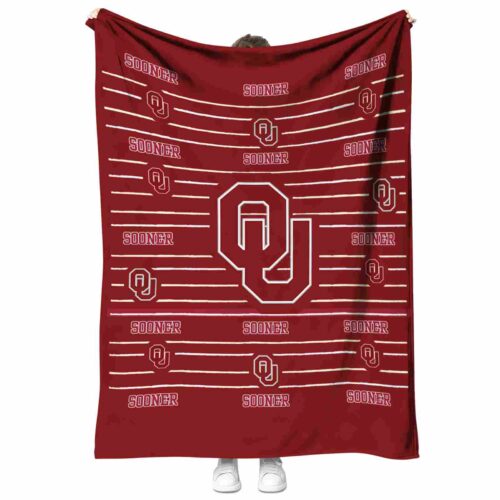 oklahoma sooners striped pattern crimson blanket best selling
