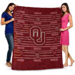 oklahoma sooners striped pattern crimson blanket fashion forward
