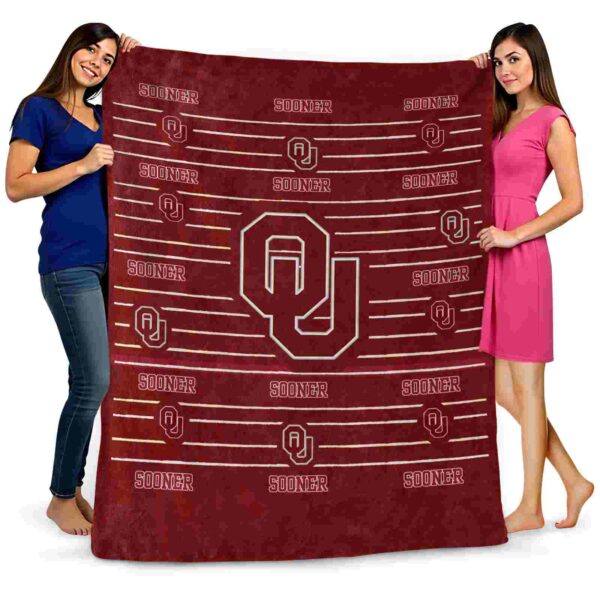 oklahoma sooners striped pattern crimson blanket fashion forward