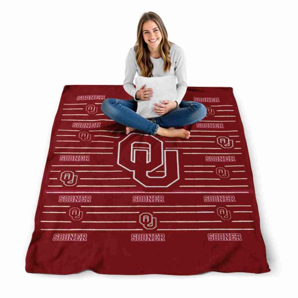 oklahoma sooners striped pattern crimson blanket high quality