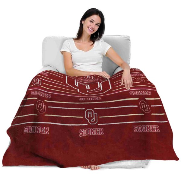 oklahoma sooners striped pattern crimson blanket latest model