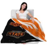 oklahoma state cowboys brushstrokes orange white blanket latest model