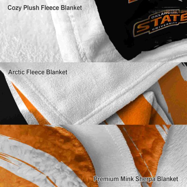 oklahoma state cowboys brushstrokes orange white blanket premium grade