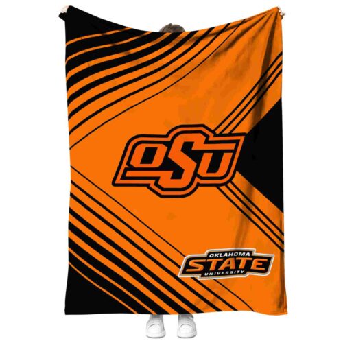 oklahoma state cowboys diagonal stripes orange blanket best selling