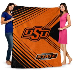 oklahoma state cowboys diagonal stripes orange blanket fashion forward