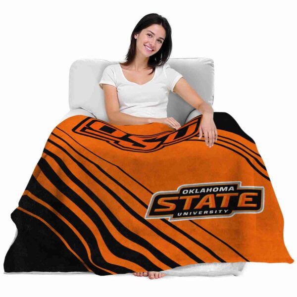 oklahoma state cowboys diagonal stripes orange blanket latest model