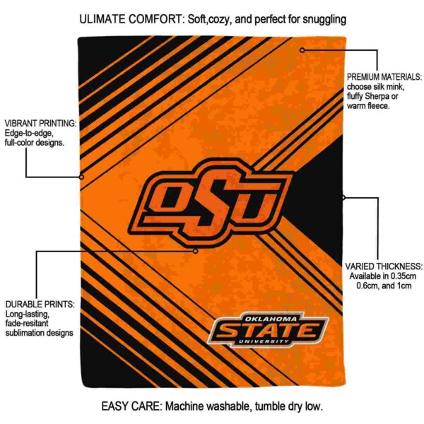 oklahoma state cowboys diagonal stripes orange blanket new arrival