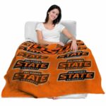 oklahoma state cowboys fan pride orange blanket latest model