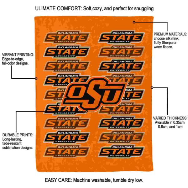 oklahoma state cowboys fan pride orange blanket new arrival