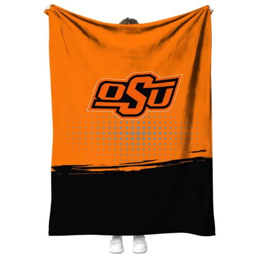 oklahoma state cowboys gradient dots orange blanket best selling