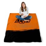 oklahoma state cowboys gradient dots orange blanket best selling