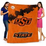 oklahoma state cowboys grunge texture orange blanket best selling