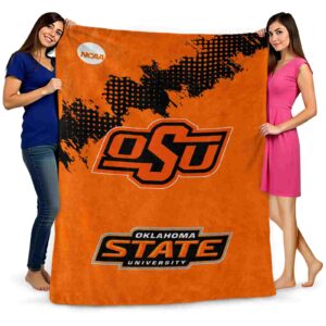 oklahoma state cowboys grunge texture orange blanket fashion forward