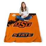 oklahoma state cowboys grunge texture orange blanket best selling