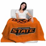 oklahoma state cowboys grunge texture orange blanket best selling