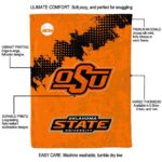 oklahoma state cowboys grunge texture orange blanket best selling