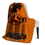 oklahoma state cowboys grunge texture orange blanket best selling
