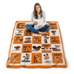 oklahoma state cowboys mickey minnie orange white blanket high quality
