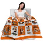 oklahoma state cowboys mickey minnie orange white blanket latest model
