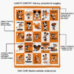 oklahoma state cowboys mickey minnie orange white blanket new arrival