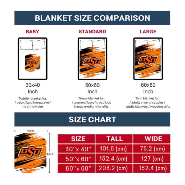 oklahoma state cowboys paint streaks orange white blanket trendy