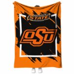 oklahoma state cowboys splatter effect orange blanket best selling