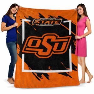 oklahoma state cowboys splatter effect orange blanket fashion forward