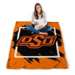 oklahoma state cowboys splatter effect orange blanket best selling
